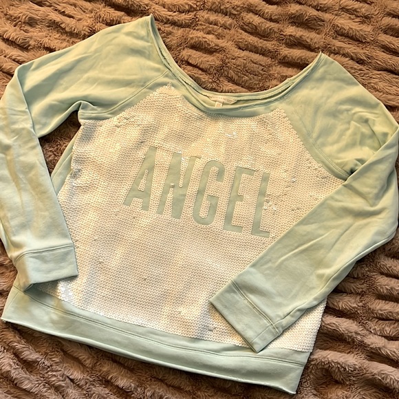 NEW Victoria’s Secret Angel Sequin Off-Shoulder Sweater - Picture 1 of 4